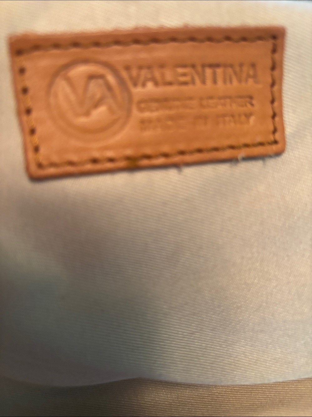 Valentina White Leather Shoulder Bag with Brown Trim - Picture 9 of 9